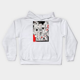 Mijumi Full Page Doodle 1 Black Kids Hoodie